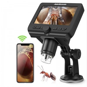 Microscopio digitale wireless ingrandimenti 1000X con schermo da 4,3 pollici 8 luci a led per iPhone Android Windows Kids Kids e kit per adulti