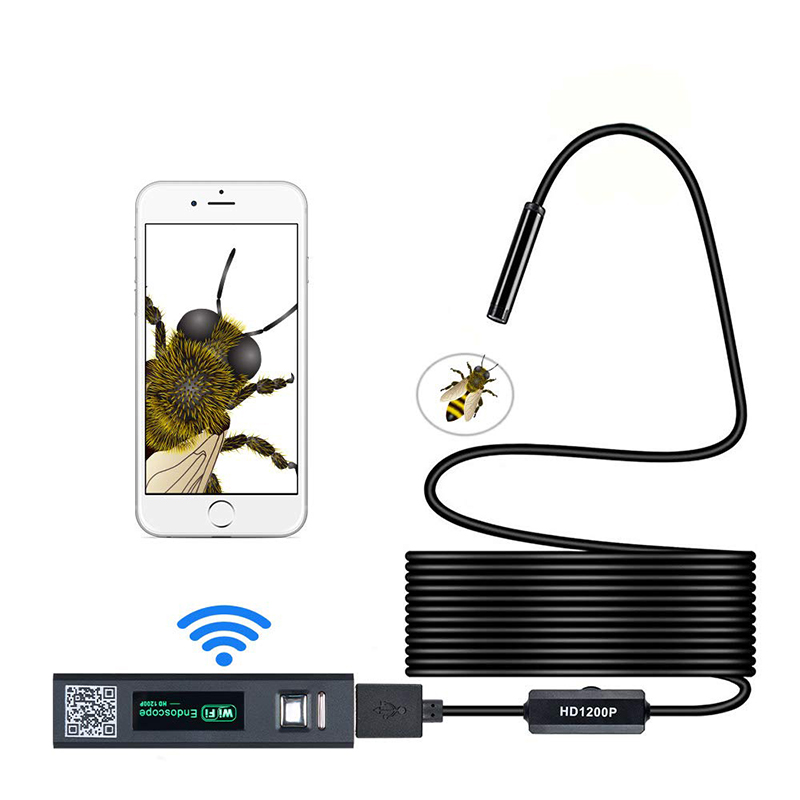 Endoscopio wireless 2.0 Megapixel HD WiFi Borescope Interfaccia USB Telecamera serpente per ispezione impermeabile per Android, iOS e Windows, iPhone, Samsung, Tablet, Mac